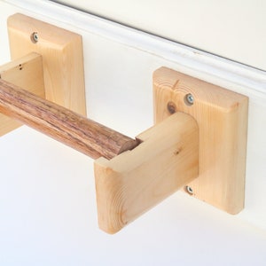 Curtain rod holder, curtain rod bracket, curtain rod hanger, modern wood curtain holder