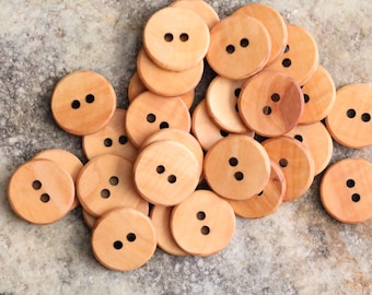 medium 3/4 inch aged juvenile applewood buttons, handmade classic exotic hardwood buttons