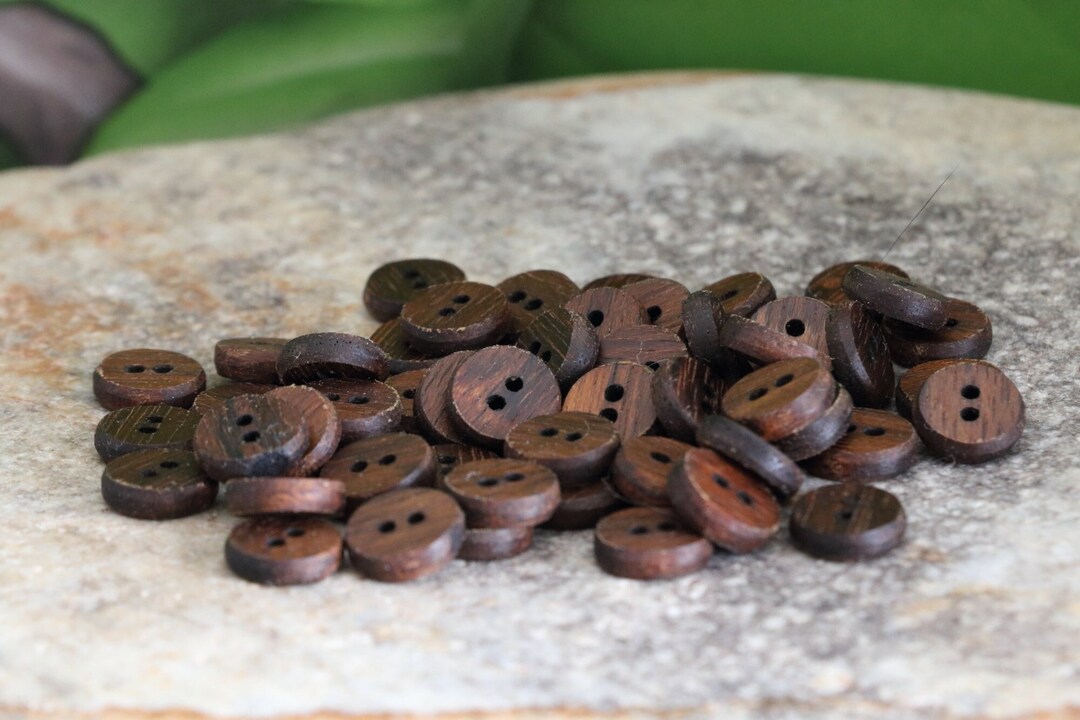 Tiny 9mm Shedua Shirt Buttons, Classic Exotic Hardwood Buttons, Dress ...