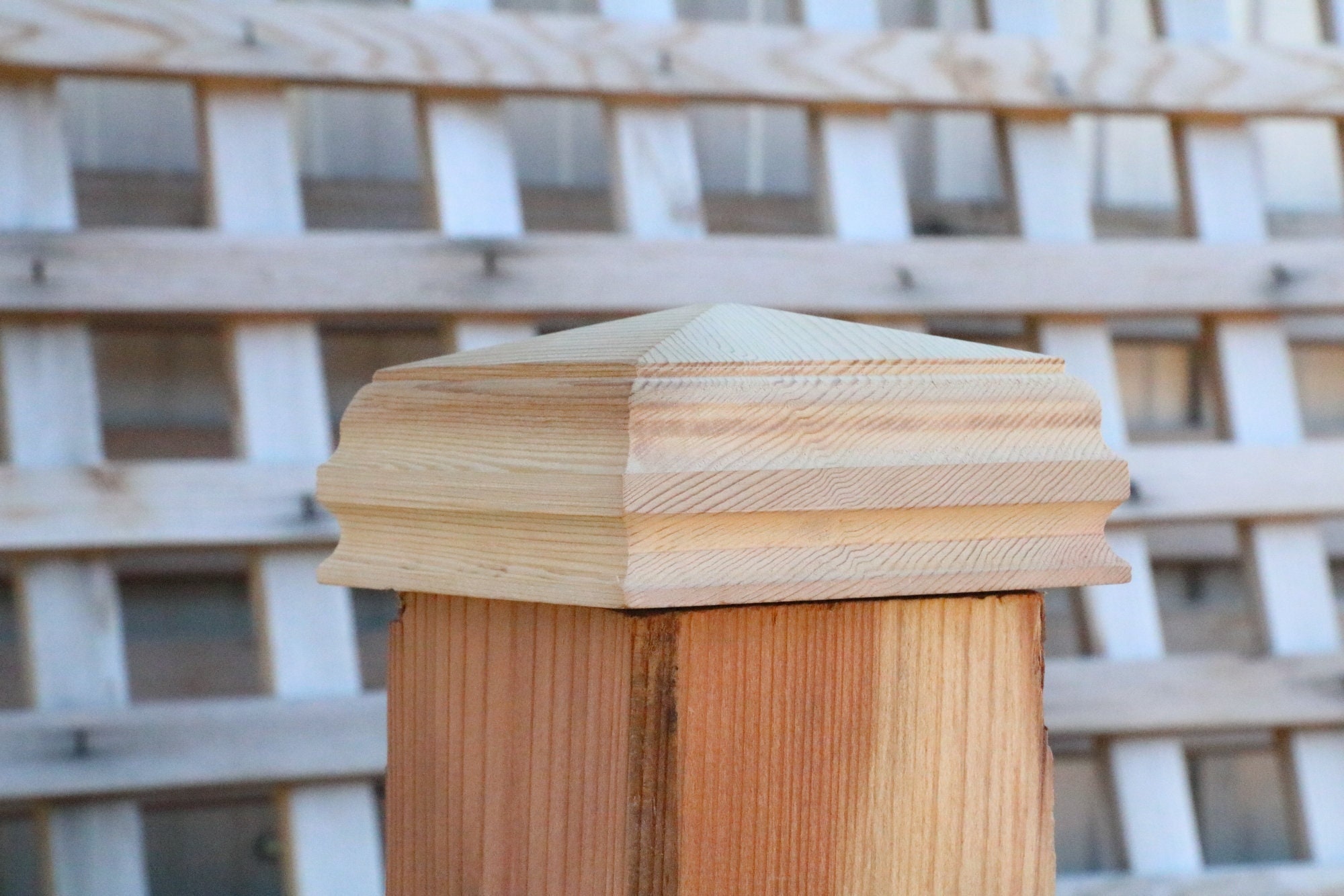 Extra Thick Solid Cedar Fence Post Caps With Profiled Edge Etsy Canada