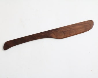 hand crafted hard wood butter spreader made from Black Walnut,  Child safe knife made from wood, wooden butter knife, wood utensils