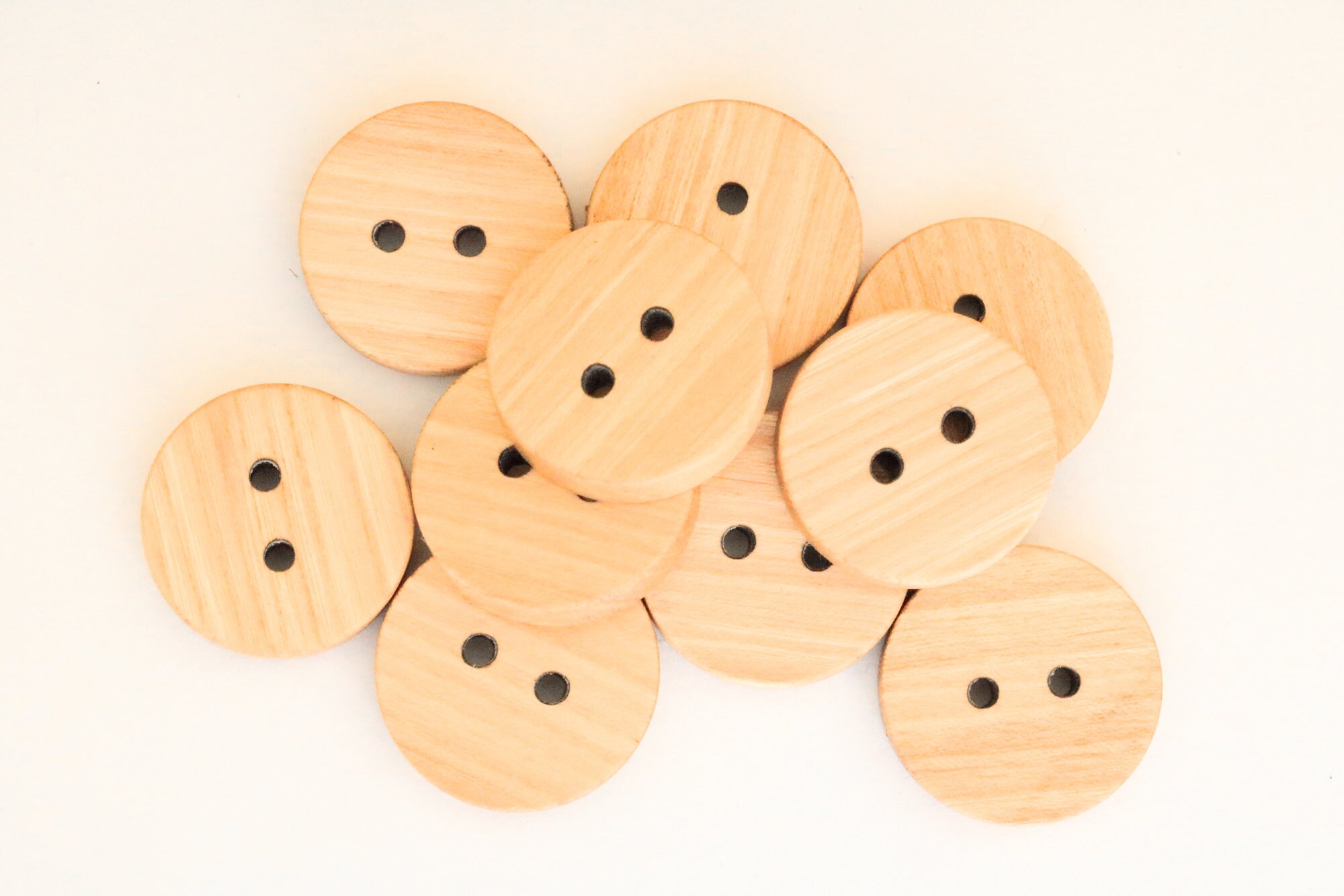 Large Table Top Hand Button Large 1 Inch White Elm Buttons, Custom Wood Button, Custom Garment ...