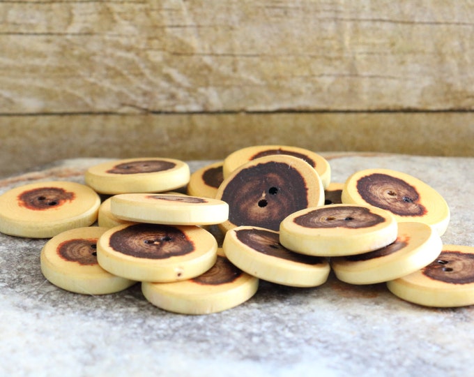 Natural Live Edge Wooden Button From Caragana Wood , Custom Wood Button ...