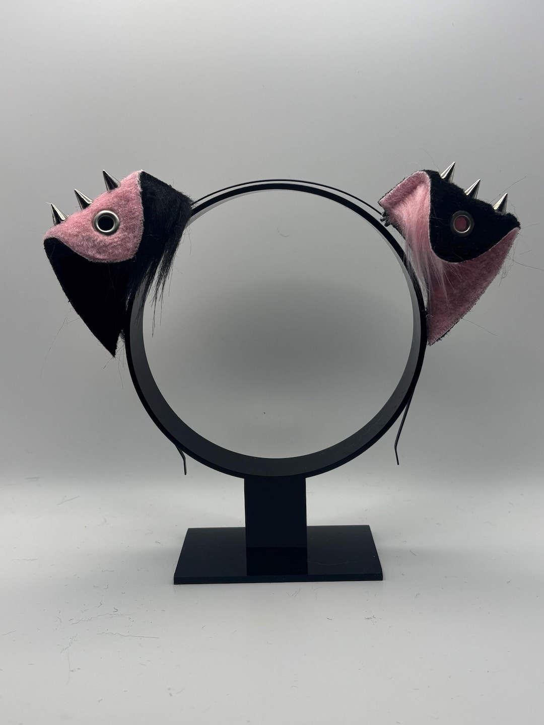 Black and Pink Punk Puppy Ears Cosplay Pet Play Realistic Ears Headband - Etsy