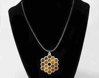 JAMES WEBB pendant, JWST pendant, telescope mirror pendant