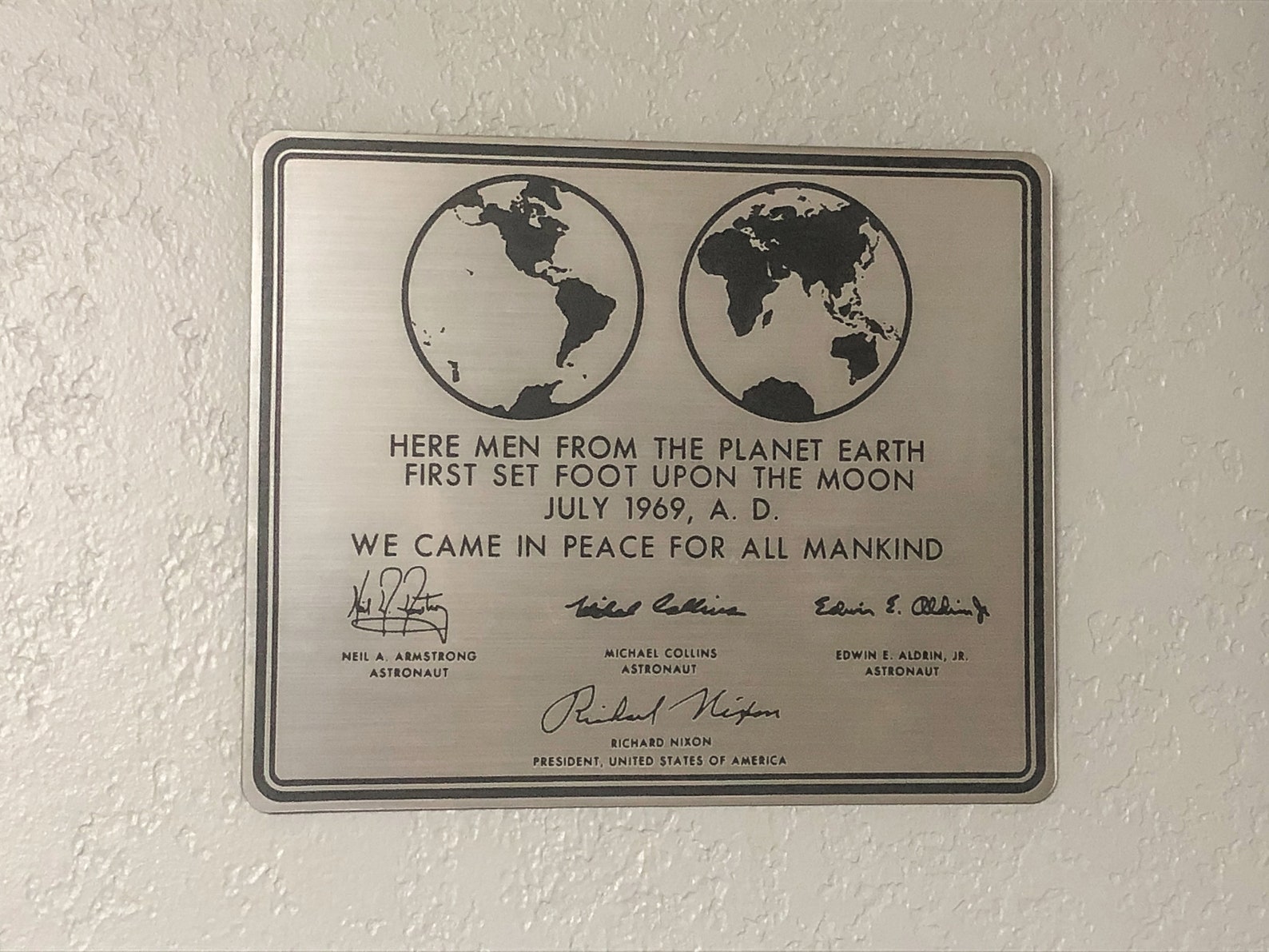 APOLLO 11 NASA LUNAR Landing Plaque - Etsy