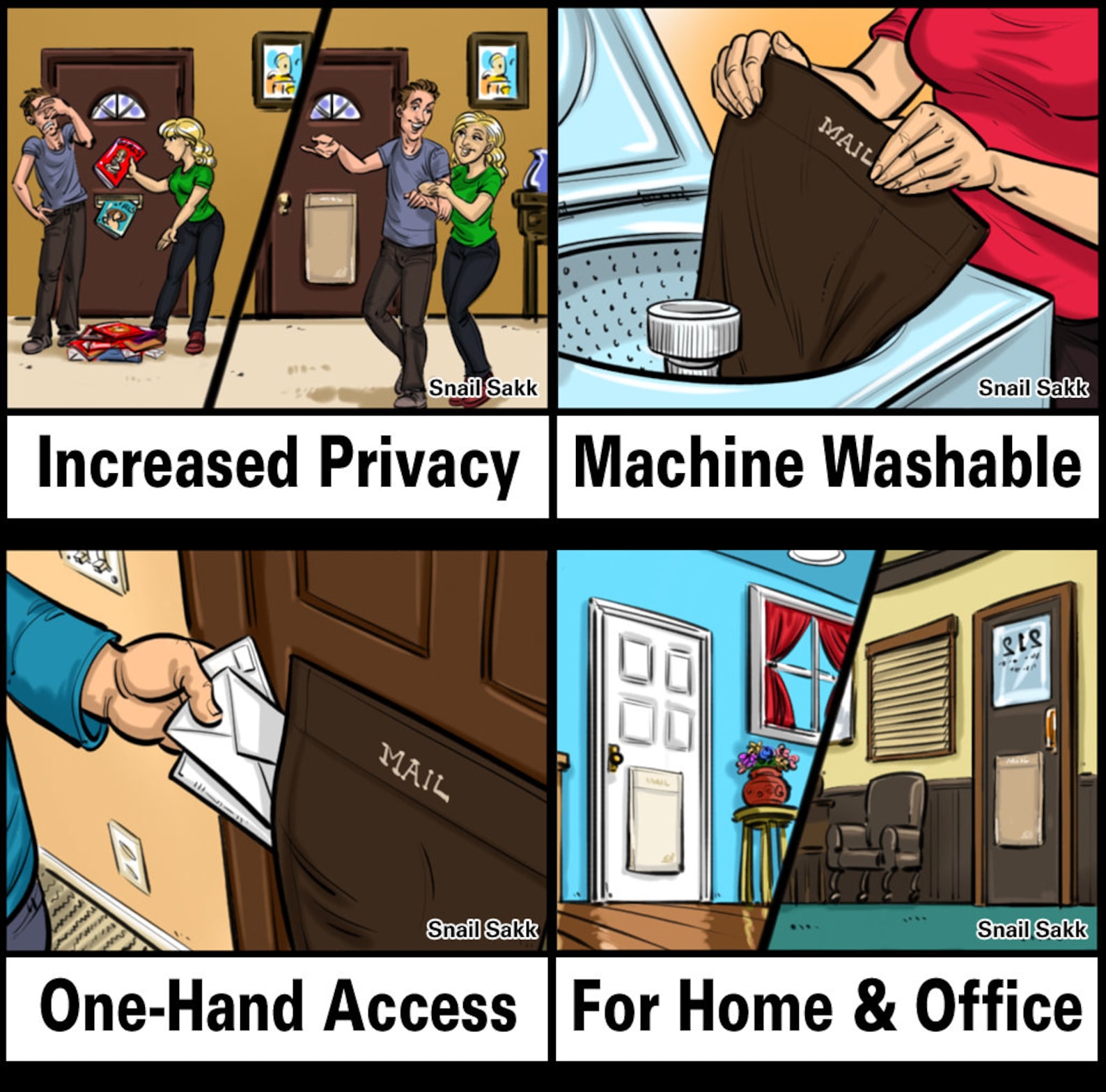 SNAIL SAKK Mail Catcher for Mail Slots. No Tools/screws Needed Space