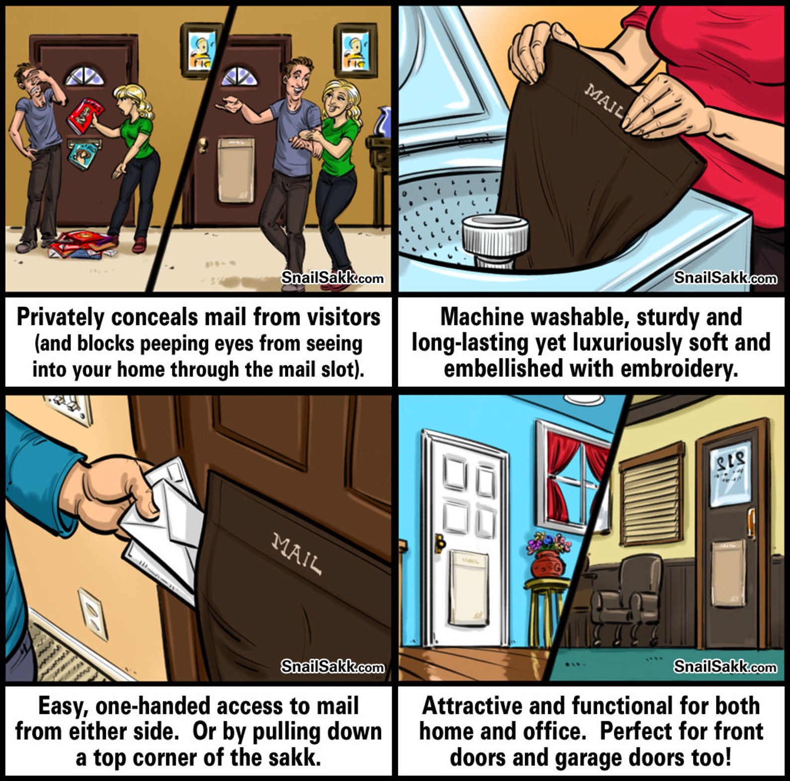 SNAIL SAKK Mail Catcher for Mail Slots. No Tools/screws Needed Space