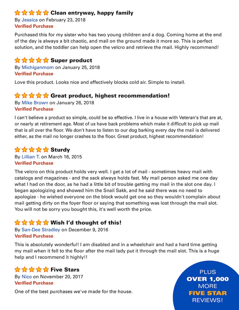 SNAIL SAKK Mail Catcher for Mail Slots. No Tools/screws Needed Space