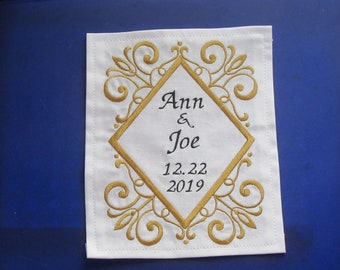 Custom personalized embroidered quilt label
