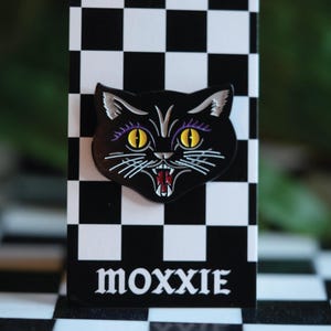 Pin de gato negro vintage espeluznante