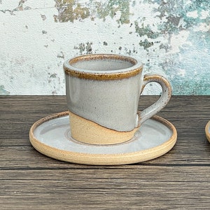 Handmade Espresso Cup and Saucer, new rustic style