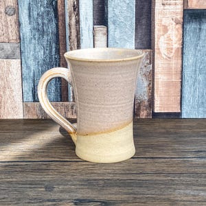 Pink Glazed Latte Cup | Half Naked Pottery | Unique Stoneware Ceramics | Coffee or Tea Mug | 350ml