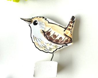 Wren pottery ornament