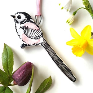 Long Tailed Tit Pottery Hanger