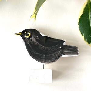 Blackbird pottery ornament image 3