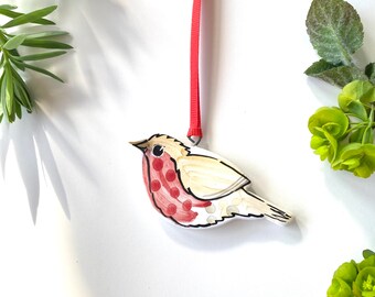 Robin pottery hanging ornament