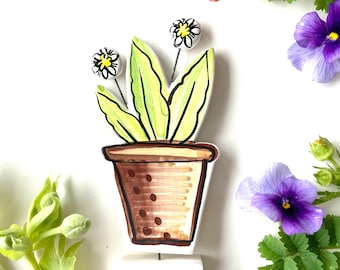 Daisy Flowerpot pottery ornament