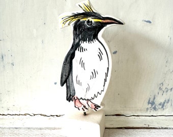 Rockhopper penguin pottery ornament