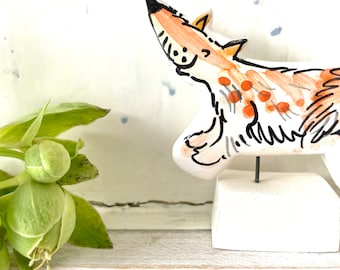 Fox pottery ornament