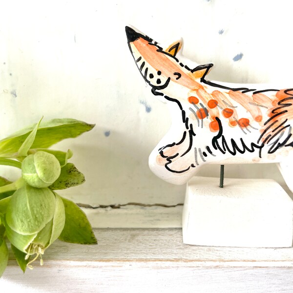 Furry arctic fox ornament main image 1