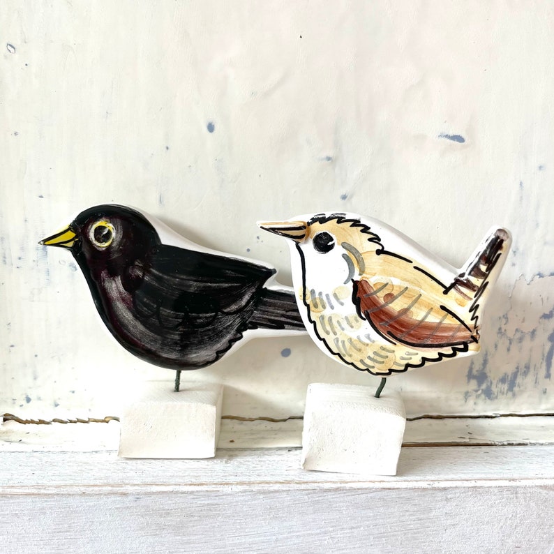 Blackbird pottery ornament image 7