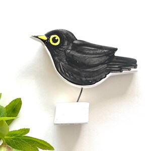 Blackbird pottery ornament image 1