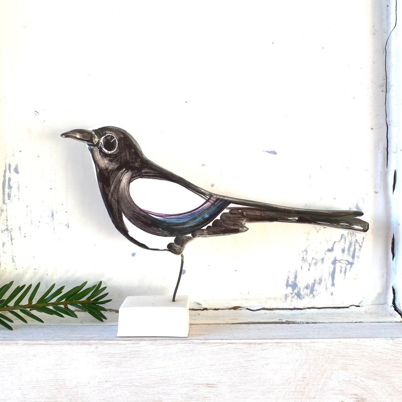 Magpie pottery ornament image 1