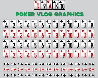 Grafikpaket för pokervloggar, animationer, digitala kort, illustrationer för videor på sociala medier
