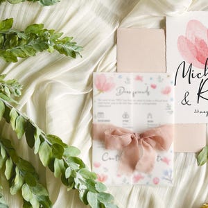 Editable Blush Watercolor Floral Wedding Invitation Template Canva | Romantic Pink Magnolia Invite | Printable Elegant Soft Spring Theme