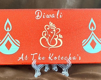 Diwali gift, Diwali tile, Diwali, family gift, Hindu gift, Indian; Diwali decor; Diwali stand; Diwali at ours; diwali; personalised diwali