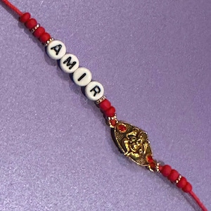 Traditional Ganesh Rakhi | Custom Rakshabandhan Bracelet for Brother | Personalised Ganpati Rakhi | Personalised Rakhi with Ganesh Charm