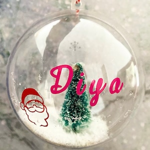 Nome Bauble; pallina di Natale, pallina personalizzata; nome; Babbo Natale; albero