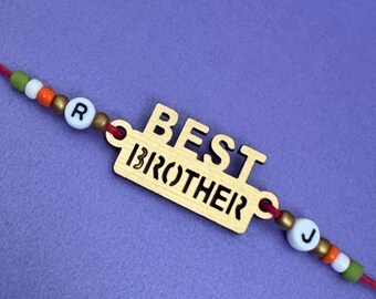 Best Brother Rakhi – Personalised Name Bracelet – Custom Rakhi for Brother – Handmade Raksha Bandhan Gift – Friendship Bracelet