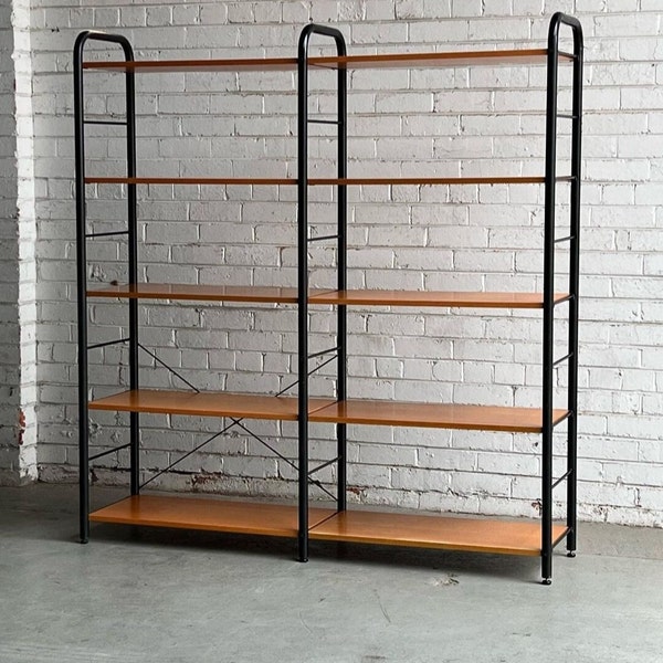 Vintage ikea bookshelf, customized shelving system, vintage shelving units wood, black vintage shelf, ikea enetri, Niklas shelf Scandinavian