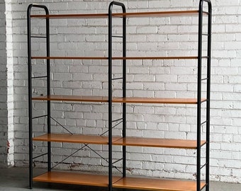 Vintage ikea bookshelf, modular shelving system, vintage shelving units wood, black vintage bookshelf, ikea enetri, Niklas shelf