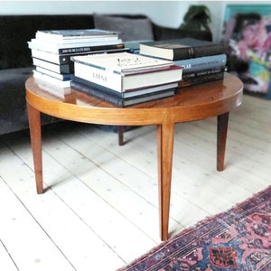 Danish teak table Severin Hansen coffee table round vintage teak table Scandinavian modernist furniture Minimalistic wooden table Haslev