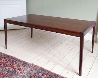 Vintage rosewood coffee table large Mid Century coffee table Scandinavian table livingroom rectangular coffetable wooden rosewood furniture