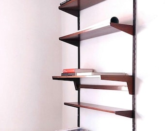 Danish Rosewood shelving unit with desk Mid Century wall unit modular rosewood shelf vintage shelving system teak brazilian rosewood shelf
