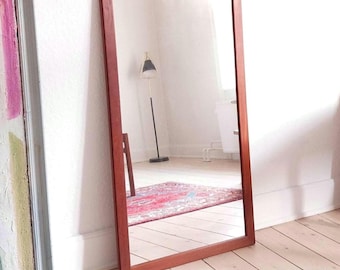 Aksel Kjersgaard vintage teak mirror Danish full length mirror mid century mirror entryway large entry mirror Scandinavian modern interior