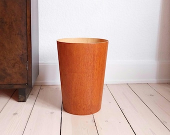 小～中程度の新品同様Servexチーク合板ゴミ箱バスケットビン蒸気曲げ