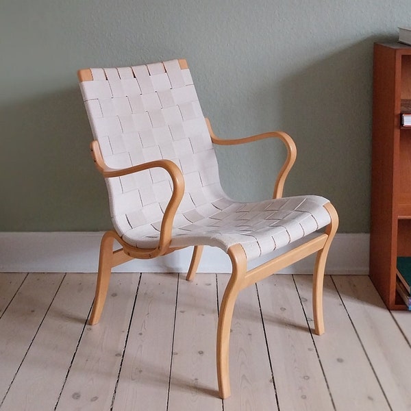 Bruno Mathsson chair Scandinavian lounge chair birch bentwood vowen seat mid century furniture Swedish livingroom chair Design classic