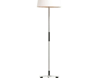 Danish floor lamp metal floor lamp vintage, chrome floor lamp, gray black floor light, mid century floor lamp, Scandinavian floor lamp