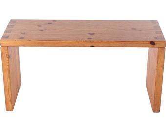 Vintage Danish pine bench, Aksel Kjersgaard, wooden bench, minimalistic coffee table, Scandinavian bench, Mcm bench, pedestal table