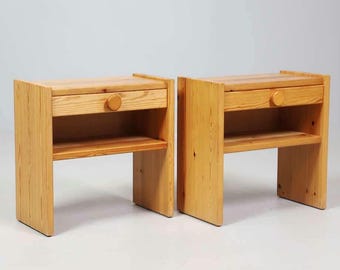 Mesitas de noche de pino sueco, mesitas de noche vintage de madera de pino, mesa de entrada pequeña con cajón, mesita de noche danesa moderna, decoración de dormitorio escandinava