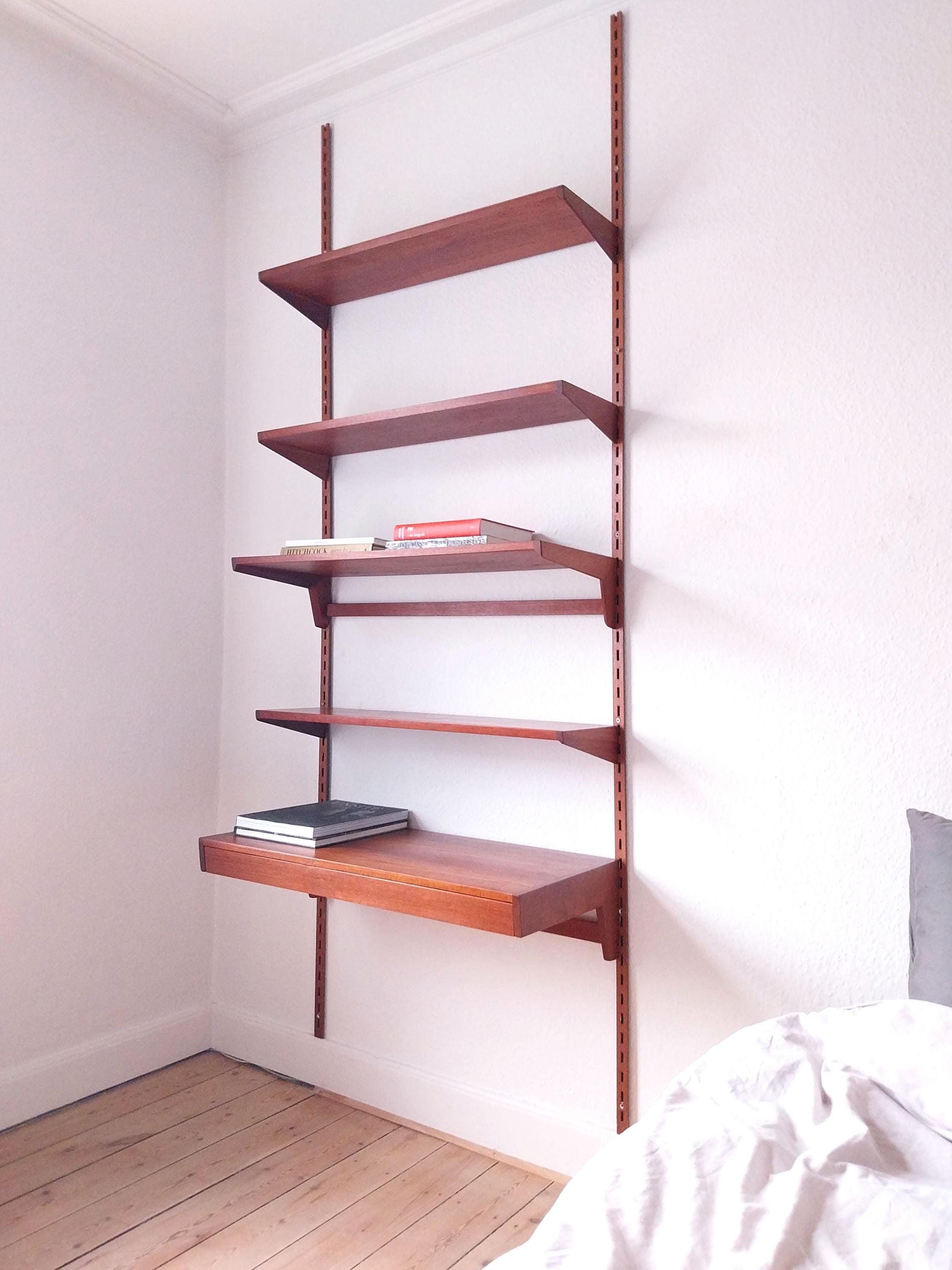 Teak Shelving Unit Mid Century Wall Unit Shelf With Desk