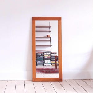 Swedish teak mirror mid century modern mirror tall entry mirror wooden mirror hallway Scandinavian mirror teakwood decor mcm minimalistic