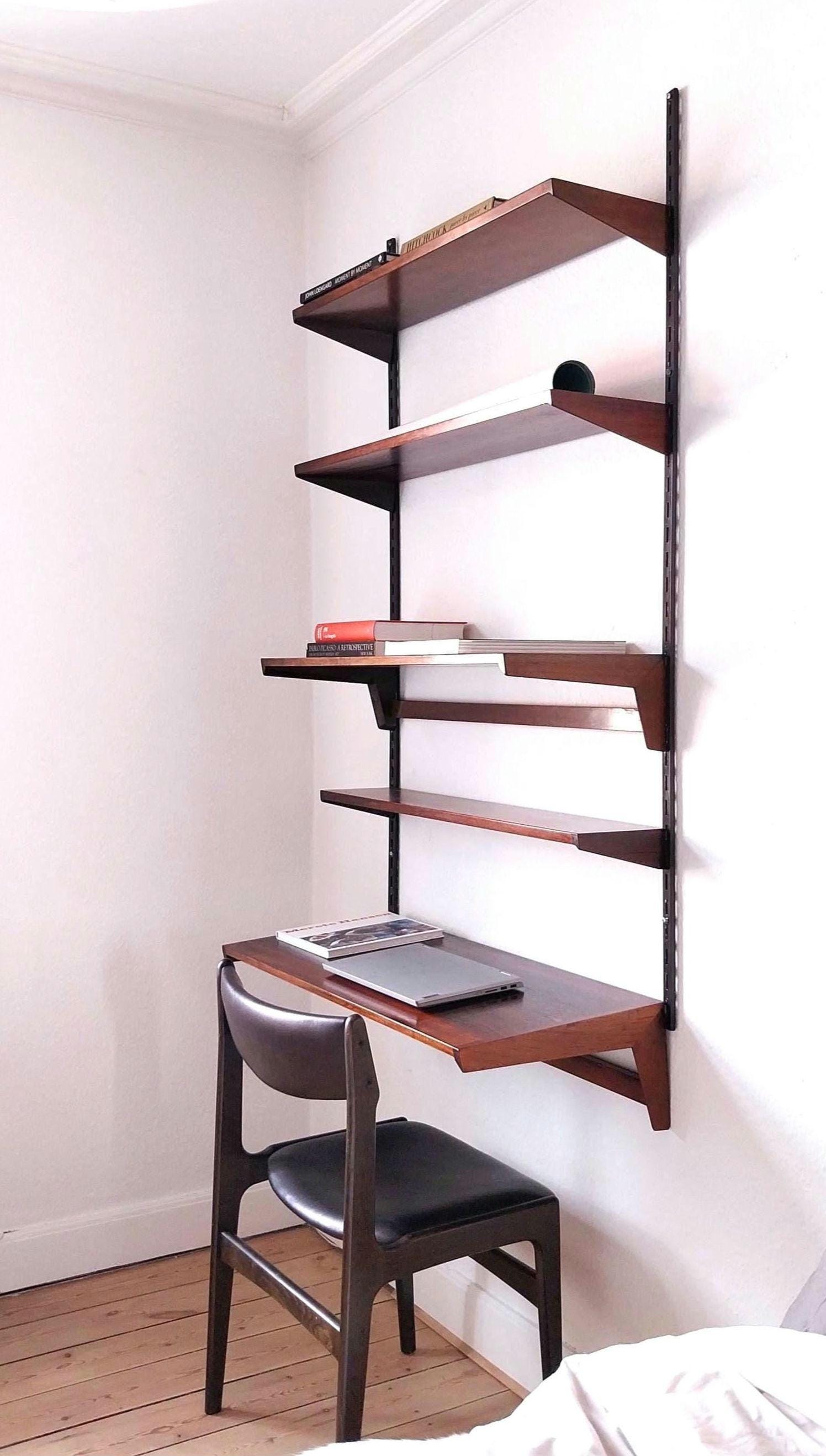 Danish Rosewood Shelving Unit With Desk Mid Century Wall Unit