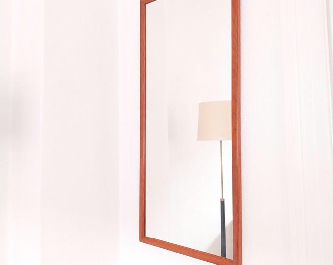 Scandinavian teak mirror tall mid century mirror vintage teak mirror full length mirror vintage entry mirror teakwood