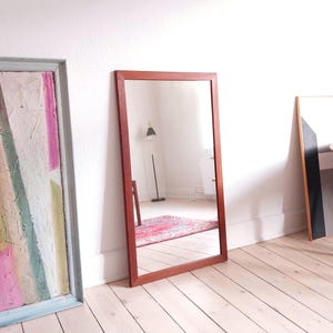 Kai Kristiansen teak mirror Danish mid century mirror teak full length mirror teakwood vintage body length mirror teak mirror entryway